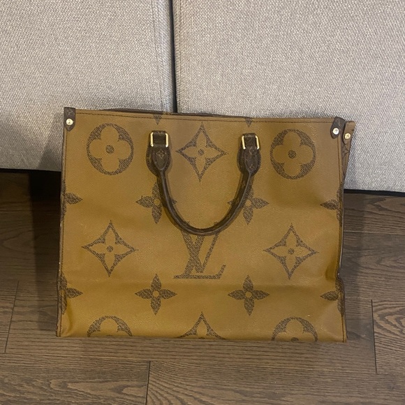 Logo Brown and Gold Monogram Handbag - Picture 2 of 4